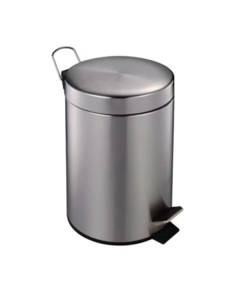 Papelera Inox satinada tapa y pedal 12l.