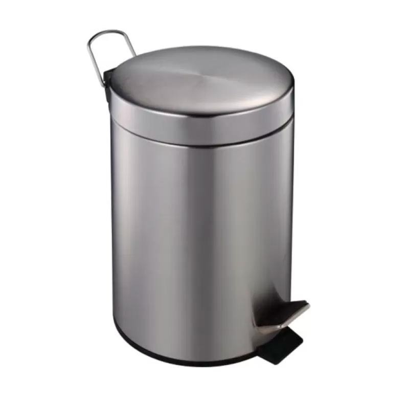 Papelera Inox satinada tapa y pedal 12l.