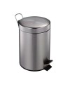 Papelera Inox satinada tapa y pedal 12l.