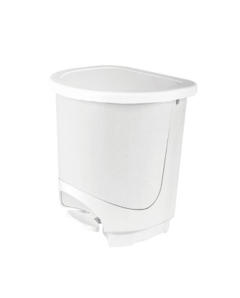 Papelera blanca WC plástico Tapa y pedal 10l.