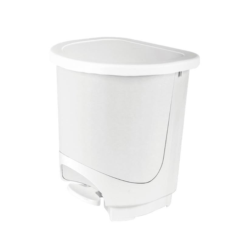 Papelera blanca WC plástico Tapa y pedal 10l.