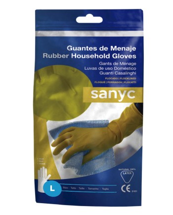 SANYC Guantes Flocado Amarillo Talla Grande