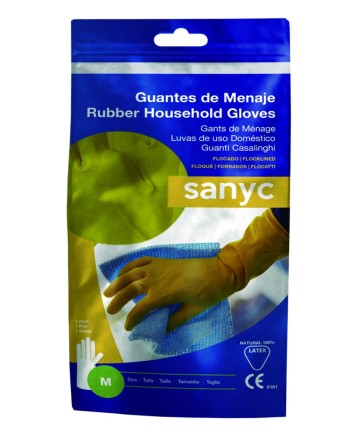 SANYC Guantes Flocado Amarillo Talla Mediana
