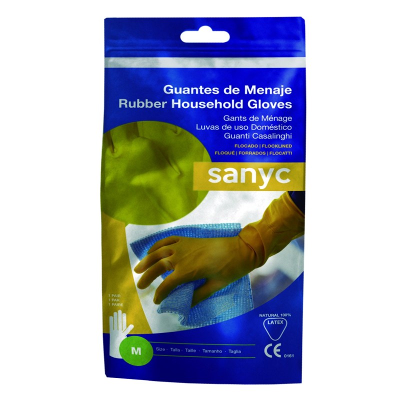 SANYC Guantes Flocado Amarillo Talla Mediana