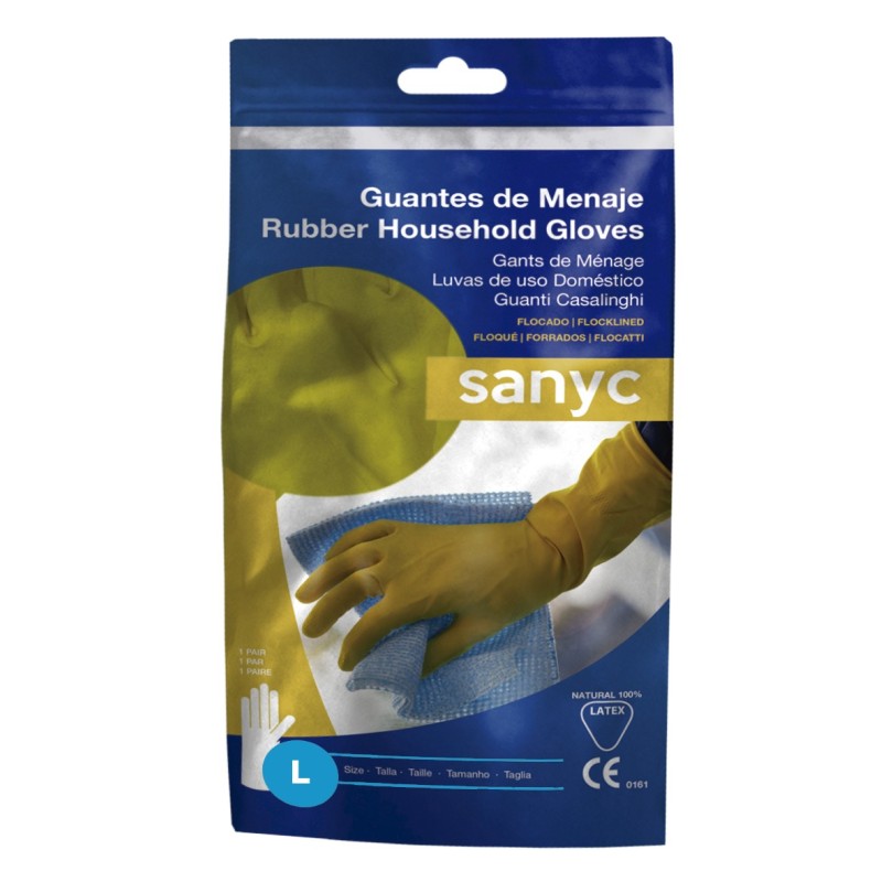 SANYC Guantes Flocado Amarillo Talla Extra Grande