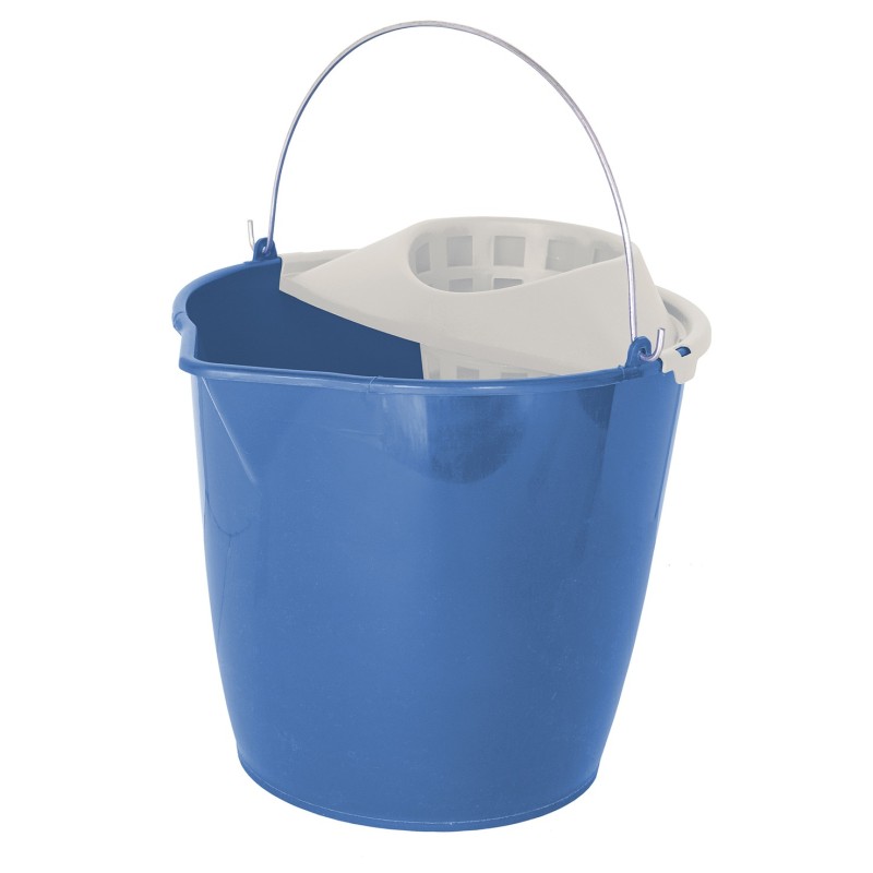 Cubo 13L. Azul con Escurridor Asa Metal