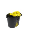 PAMEX Cubo Rectangular Caution Negro c/Escurridor
