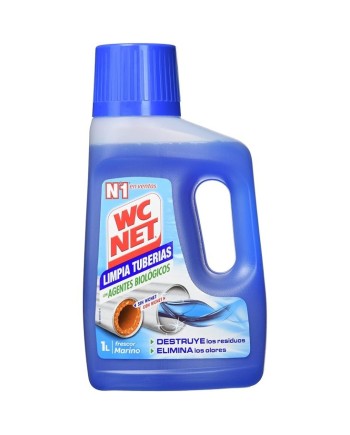WC NET Azul Limpia Tuberías Botella 1L.
