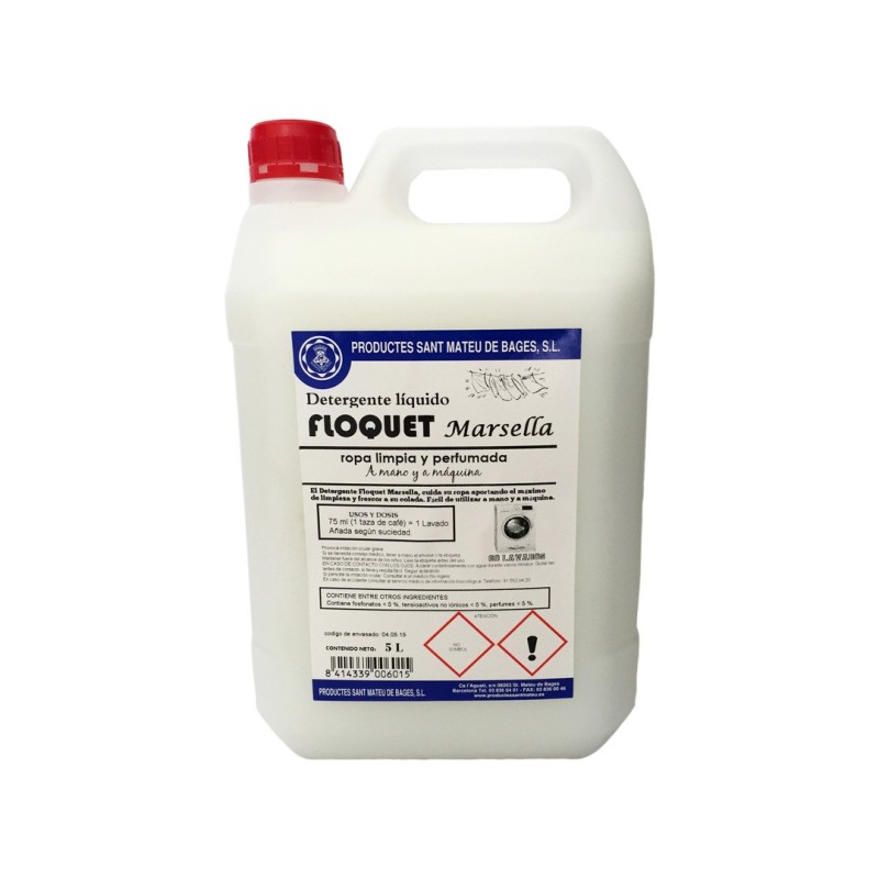 FLOQUET Detergente Marsella Lavadora Garrafa 5L.