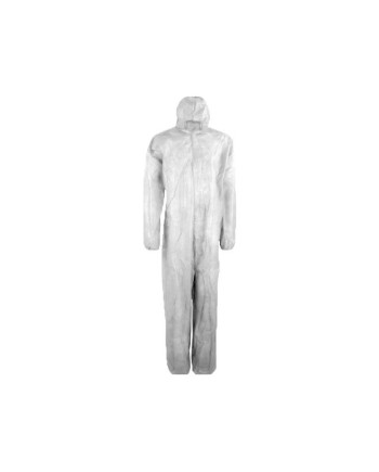 Mono Buzo de Polipropileno Blanco Capucha T/XL