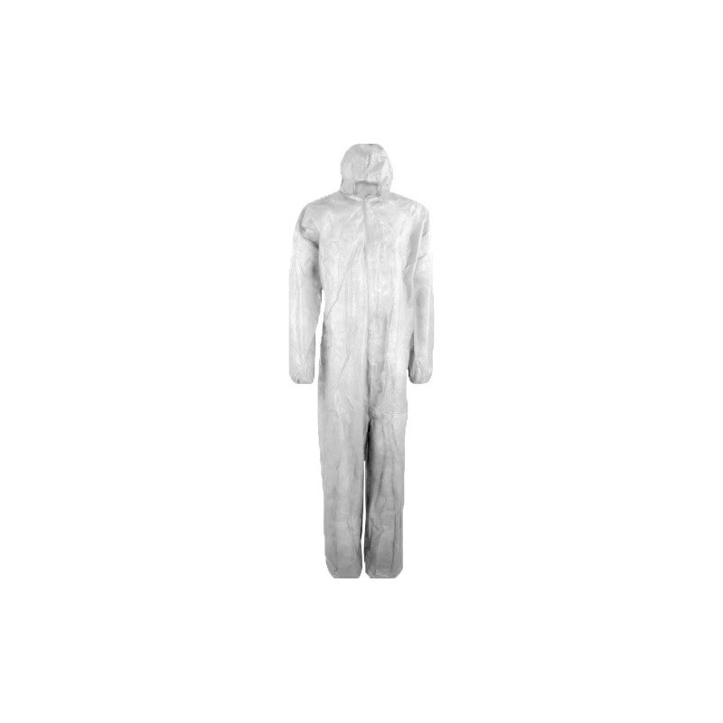Mono Buzo de Polipropileno Blanco Capucha T/XL