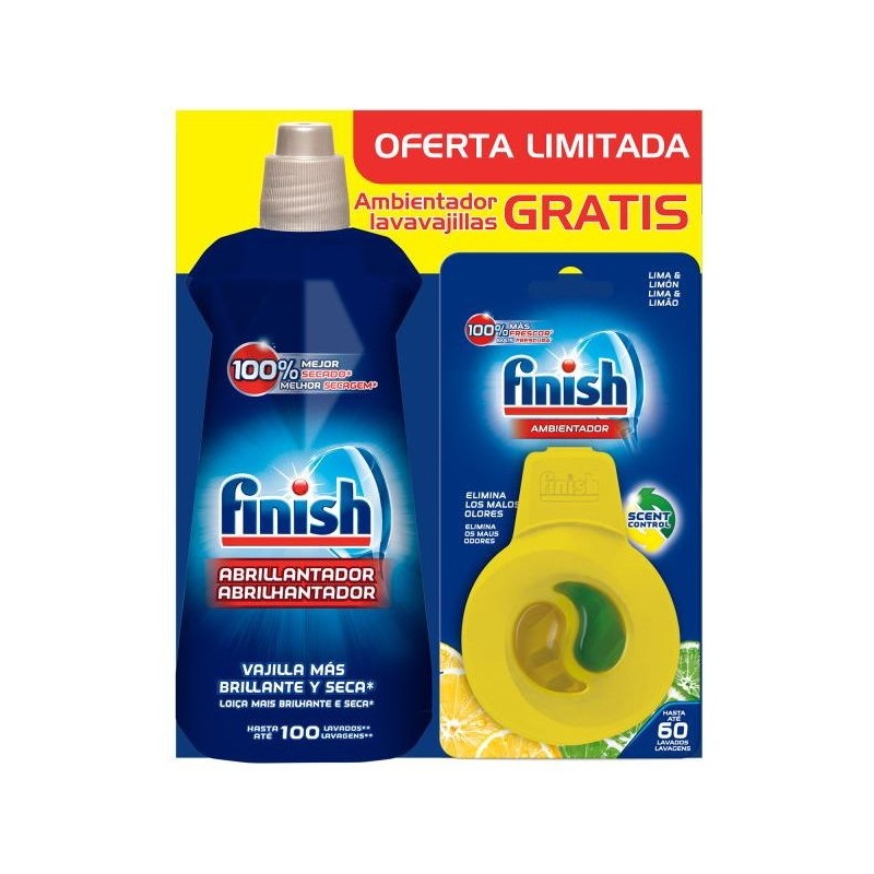 FINISH Abrillantador 500ML. + Ambientador Limon