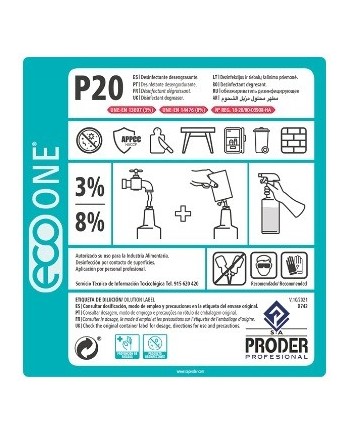 ECO ONE P20 Etiqueta Diluciones