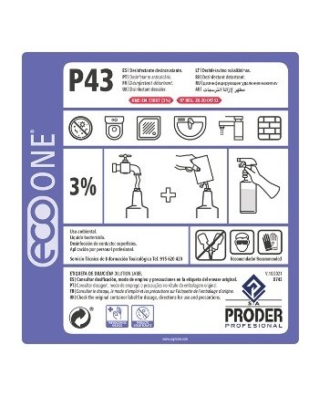 ECO ONE P43 Etiqueta Diluciones