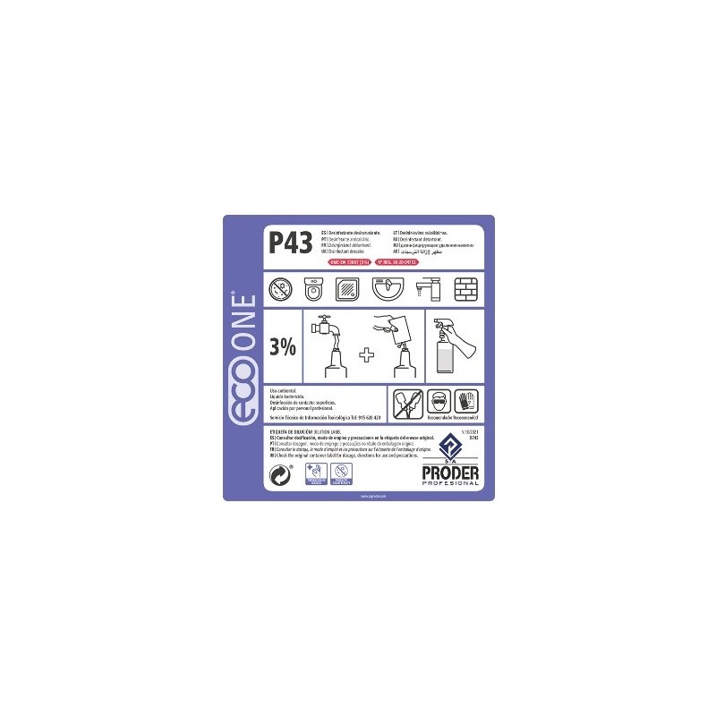ECO ONE P43 Etiqueta Diluciones
