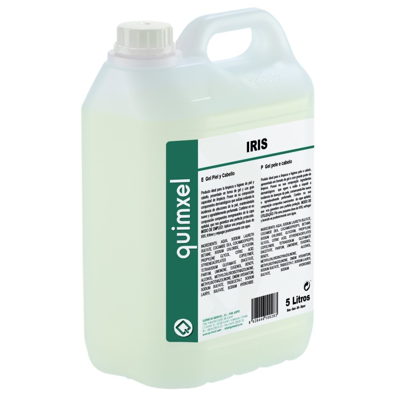 IRIS GEL BLANCO Gel Cuerpo y Cabello 5L.