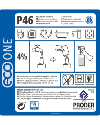 ECO ONE P46 Etiqueta Diluciones