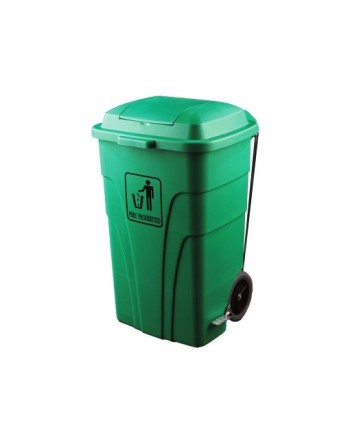 CONTENEDOR VERDE 120L. C/RUEDAS Y TAPA