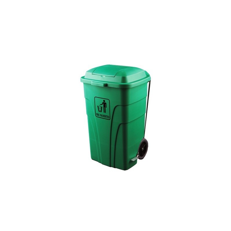 CONTENEDOR VERDE 120L. C/RUEDAS Y TAPA