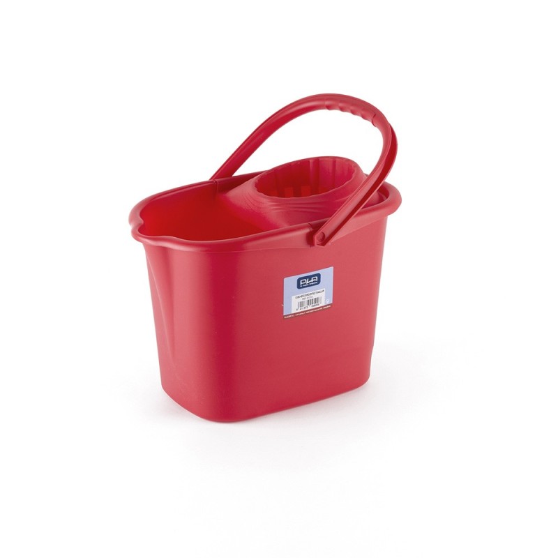 Cubo 14L. Rectangular C/Escurridor PLA 01310 ROJO