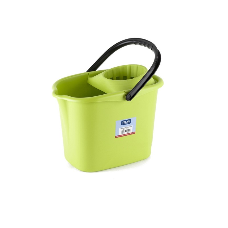 Cubo 14L. Rectangular C/Escurridor PLA 01310 VERDE